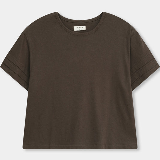 CHOCOLATE BROWN BOXY FIT TEE