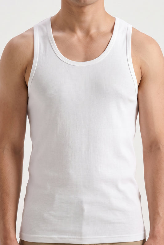 CLASSIC WHITE JERSEY VEST