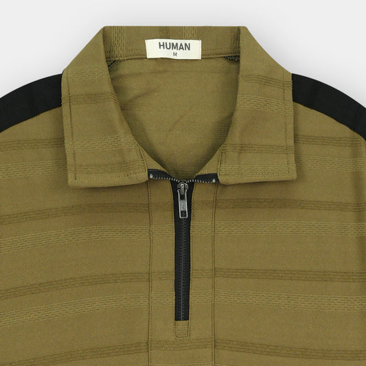 VINTAGE GOLD STRIPE TEXTURE POLO