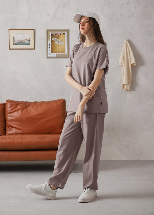 WOMEN ELITE COMFORT-100% COTTON DUSTY ROSE TRACKSUIT