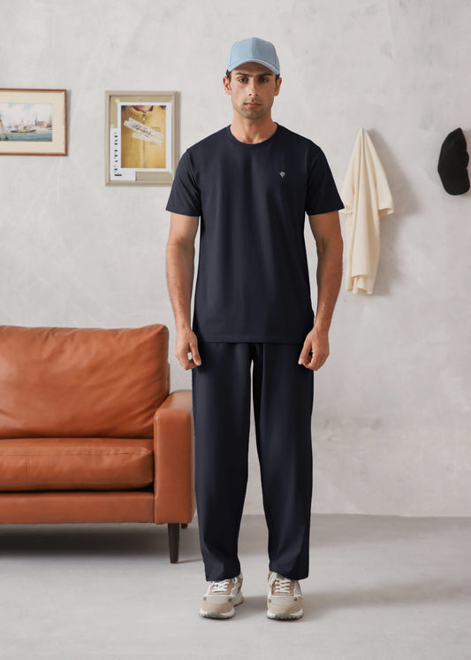 ELITE COMFORT-100% COTTON NAVY BLUE TRACKSUIT