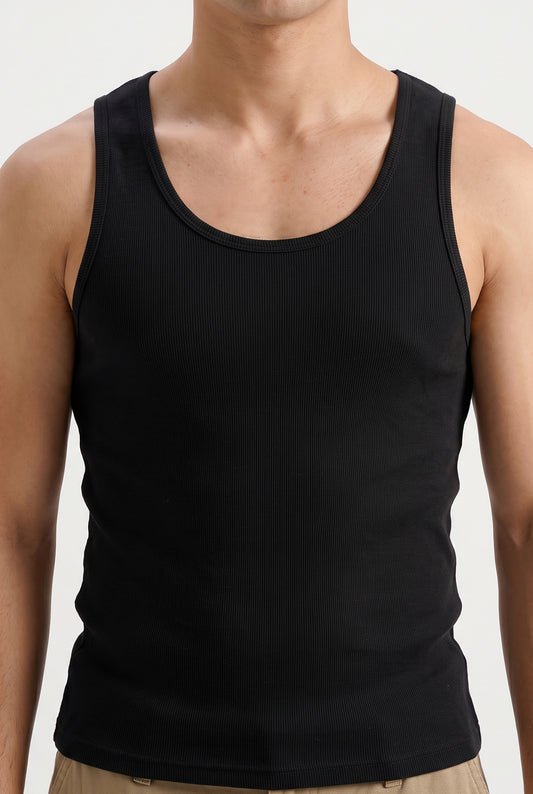 CLASSIC BLACK JERSEY VEST
