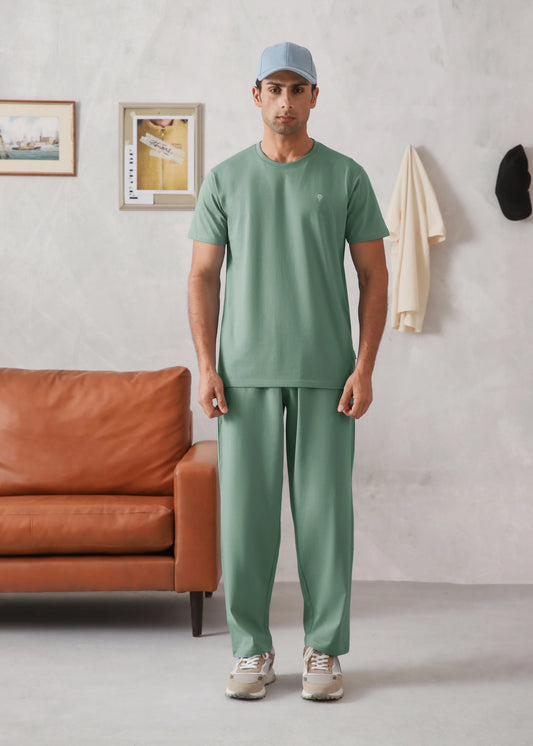 ELITE COMFORT-100% COTTON SEA GREEN TRACKSUIT