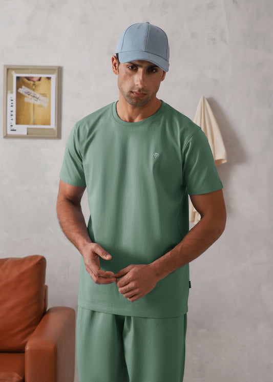 ELITE COMFORT-100% COTTON SEA GREEN TRACKSUIT