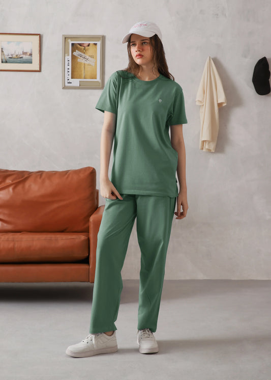 WOMEN ELITE COMFORT-100% COTTON SEA GREEN TRACKSUIT