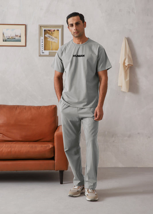 DOVE GREY COTTON LYCRA TRACKSUIT