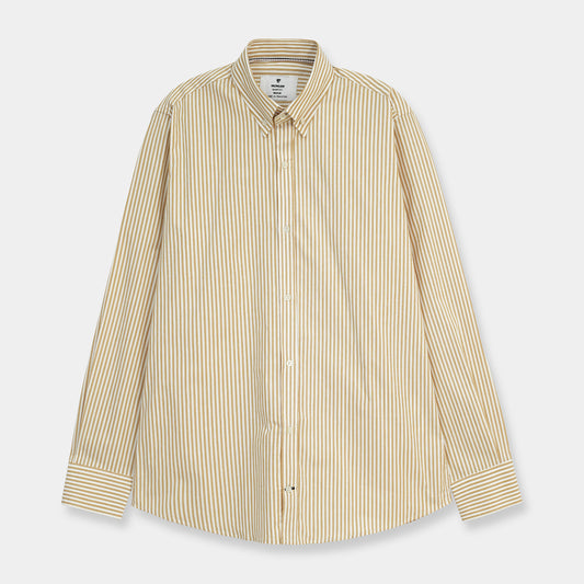 BEIGE STRIPE BUTTON DOWN SHIRT