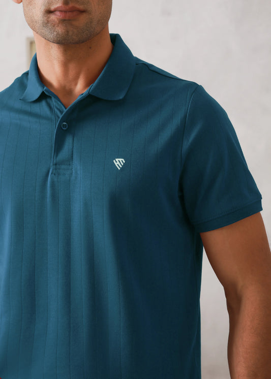 TEAL DROP NEEDLE POLO