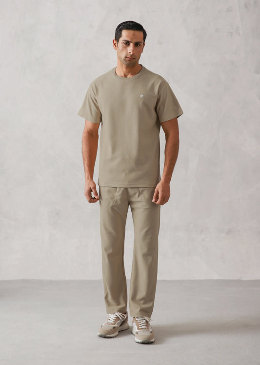 STONE WAFFLE KNIT TRACKSUIT