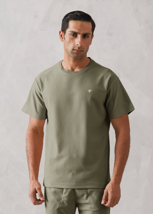 OLIVE WAFFLE KNIT TRACKSUIT