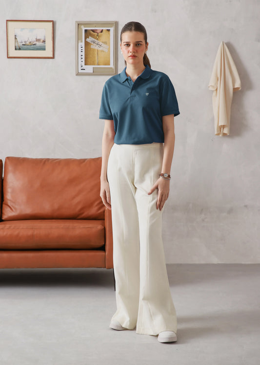 WOMEN TEAL BASIC POLO