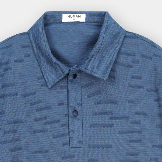 BLUE MATRIX TEXTURE POLO