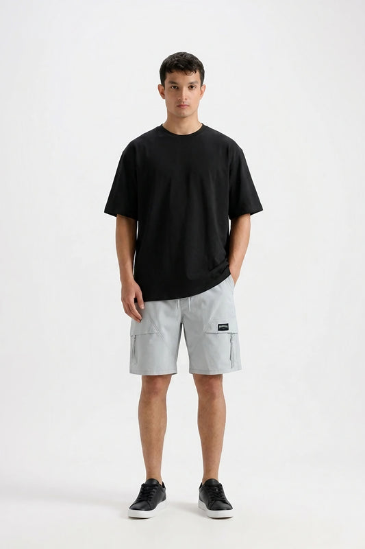 GREY COTTON SHORTS