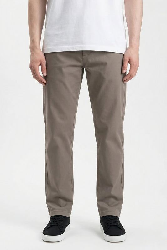 MUSHROOM STRETCH CHINO PANTS