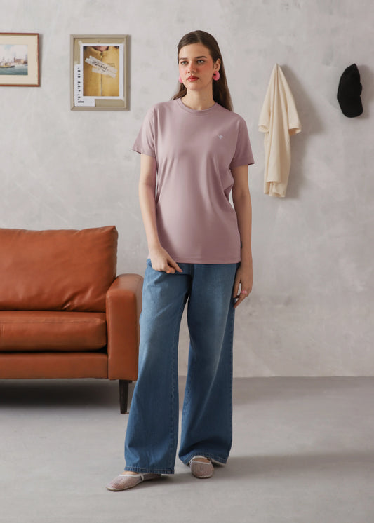 WOMEN MAUVE TEE