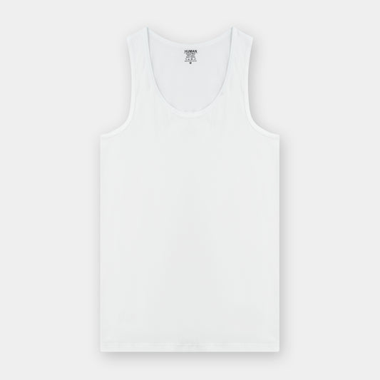 WHITE RIB KNIT VEST