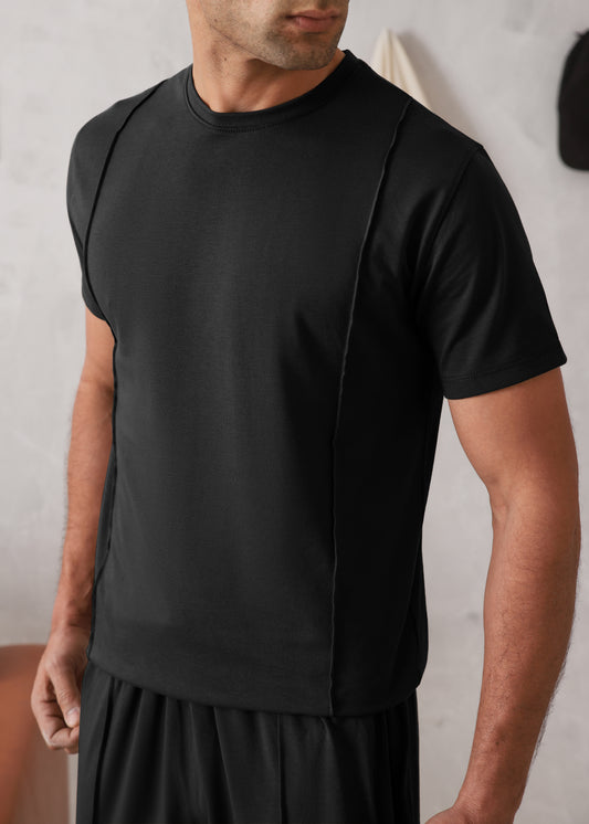 BLACK PINTUCK TRACKSUIT