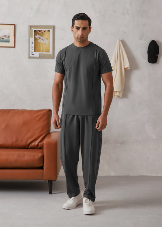 DARK GREY PINTUCK TRACKSUIT