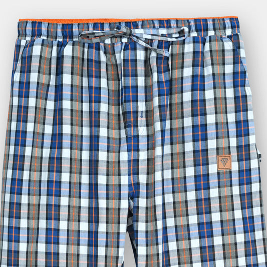 ORANGE COTTON CHECK TROUSER