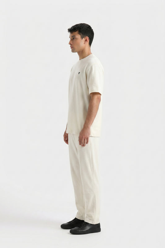 OFF WHITE COTTON TEXTURE TRACKSUIT