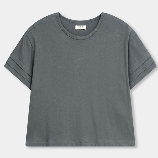 CHARCOAL GREY BOXY FIT TEE