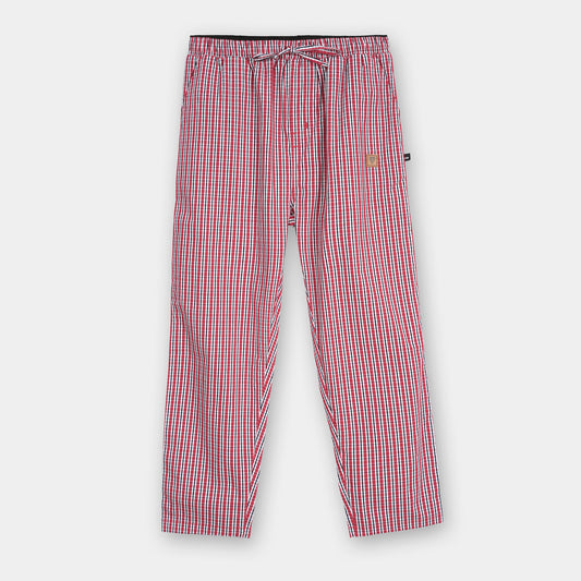 RED COTTON CHECK TROUSER