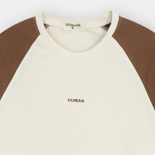 OFF WHITE CONTRAST RAGLAN TEXTURE TEE