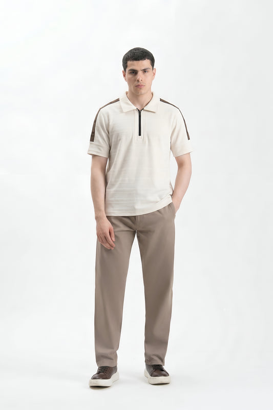 OFF WHITE STRIPE TEXTURE POLO