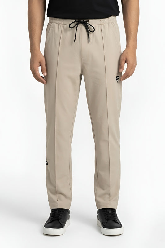 BEIGE PINTUCK TROUSER