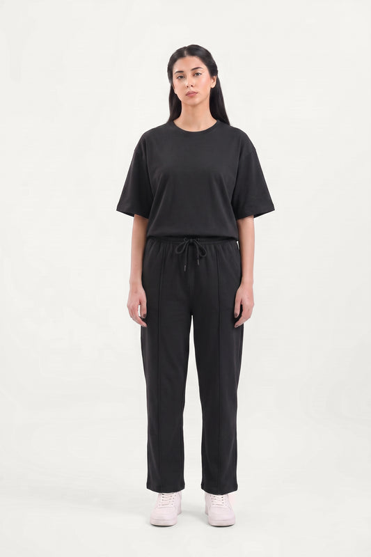 PREMIUM COMFORT 100% COTTON BLACK TRACKSUIT