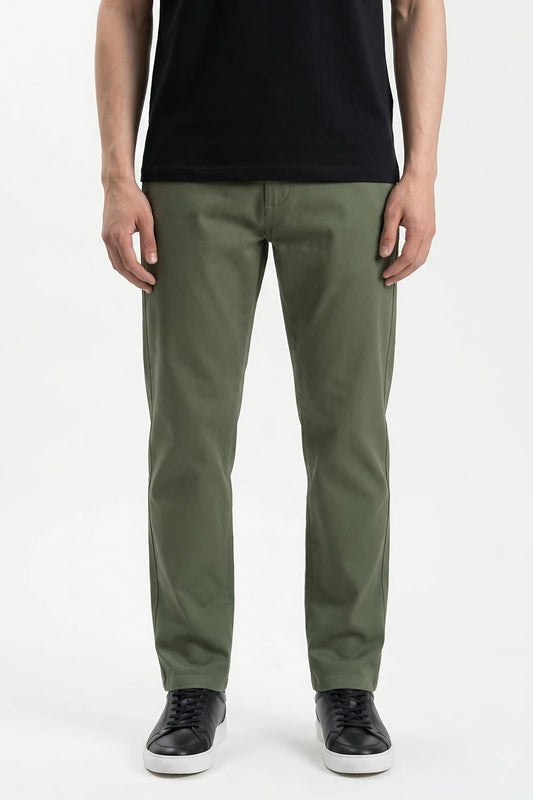 LIGHT OLIVE STRETCH CHINO PANTS