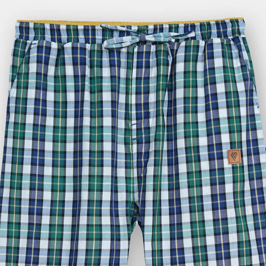 GREEN COTTON CHECK TROUSER