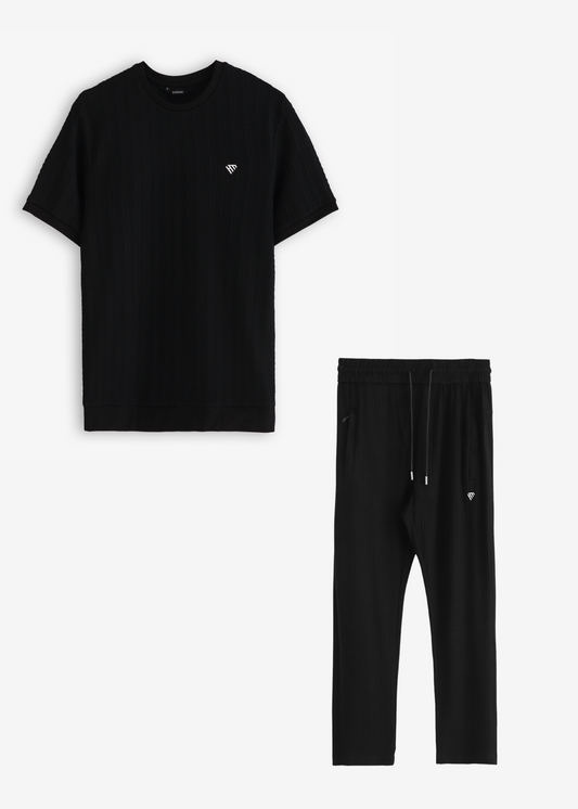 BLACK DROP NEEDLE TEXTURED TRACKSUIT