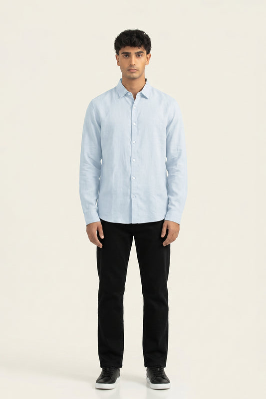 WHITE IRISH LINEN BUTTON DOWN SHIRT