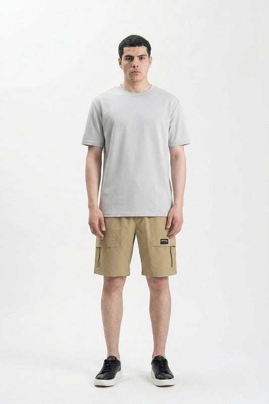 CAMEL COTTON SHORTS