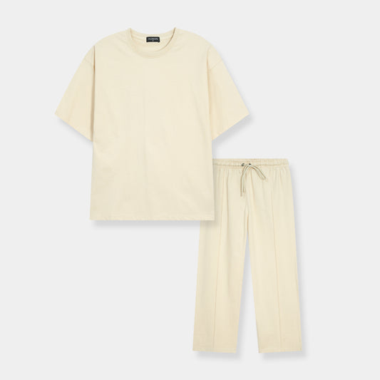 PREMIUM COMFORT 100% COTTON BEIGE TRACKSUIT