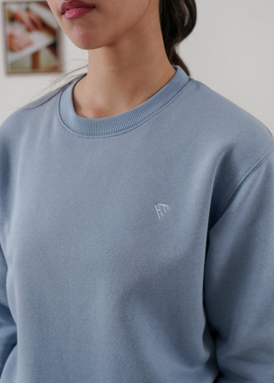 WOMEN PURE COMFORT COTTON FLEECE STEEL BLUE TRACKSUIT