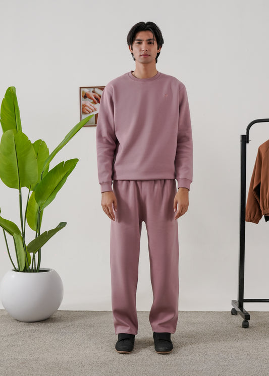 PURE COMFORT COTTON FLEECE MAUVE TRACKSUIT