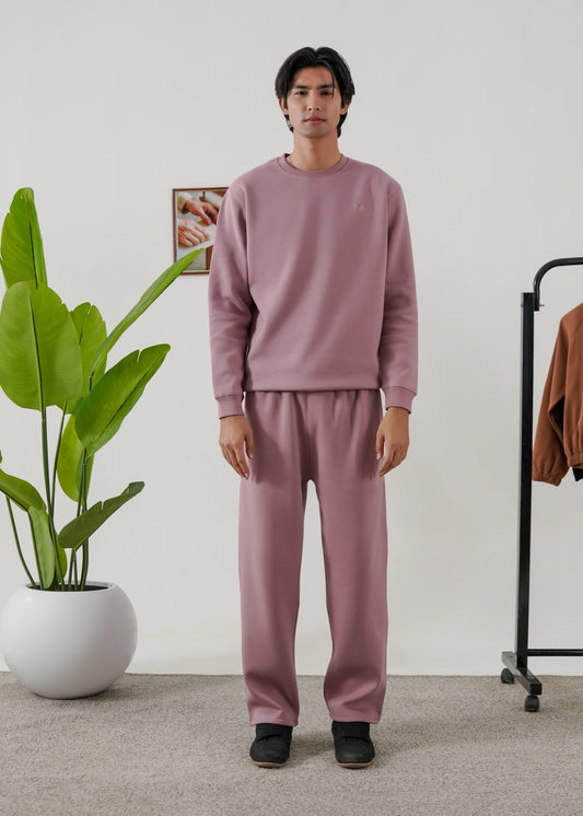 PURE COMFORT COTTON FLEECE MAUVE TRACKSUIT