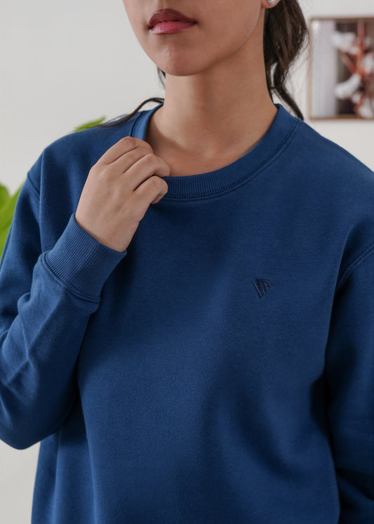 WOMEN PURE COMFORT COTTON FLEECE TEAL BLUE TRACKSUIT