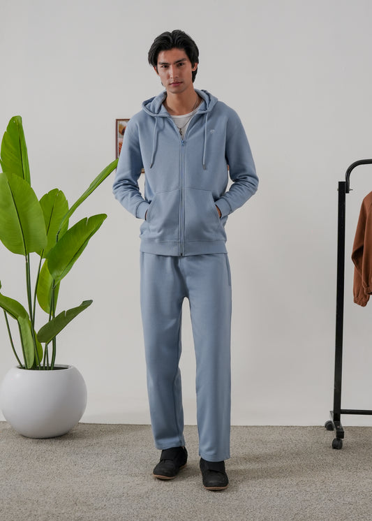 PURE COMFORT COTTON FLEECE STEEL BLUE CORD-SET