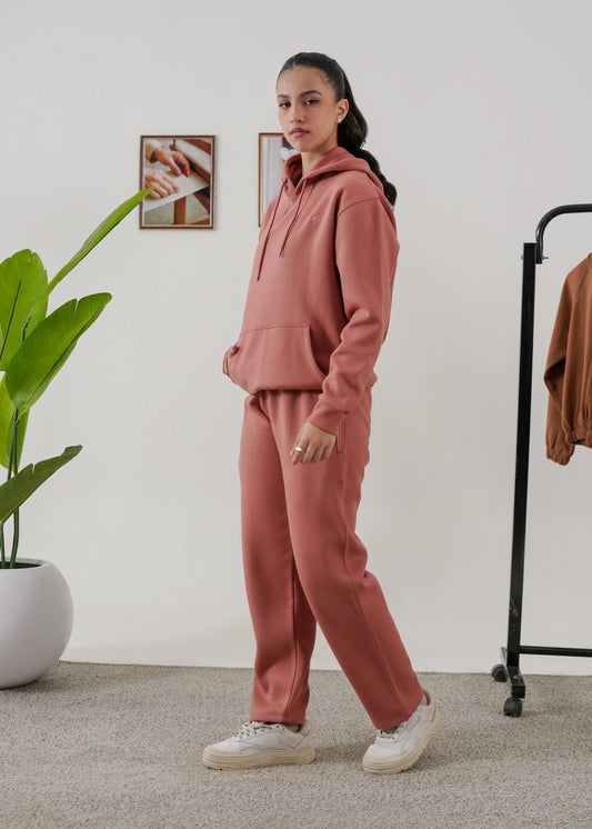WOMEN PURE COMFORT COTTON FLEECE PEACH CORD-SET