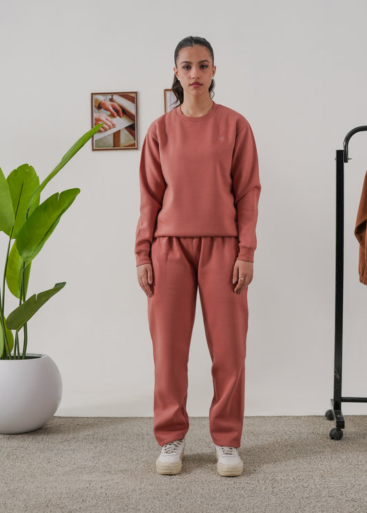 WOMEN PURE COMFORT COTTON FLEECE PEACH TRACKSUIT