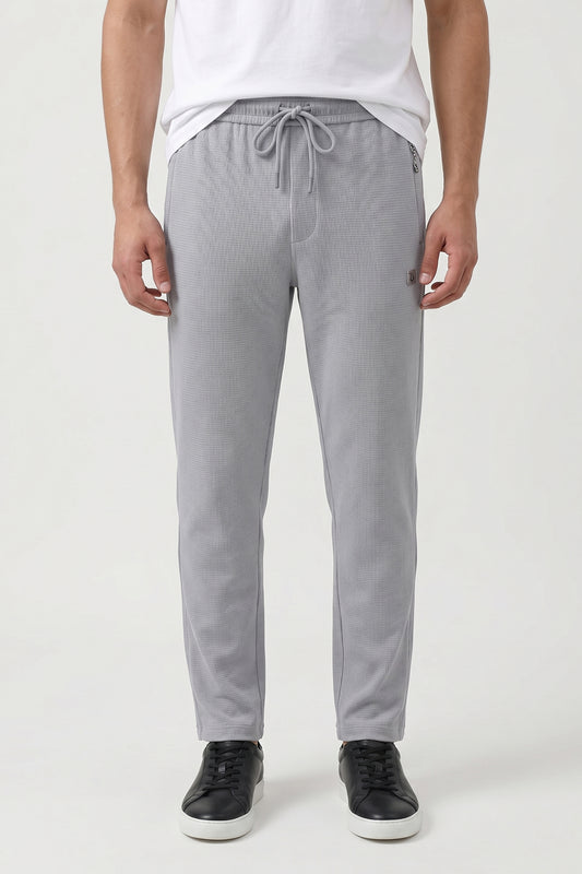 GREY WAFFLE KNIT TROUSER