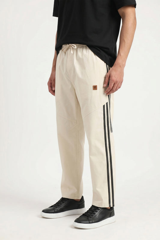 SKIN STRIPE PANEL WOVEN TROUSER