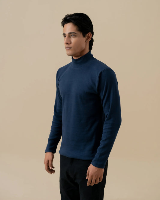 DARK NAVY MOCK NECK