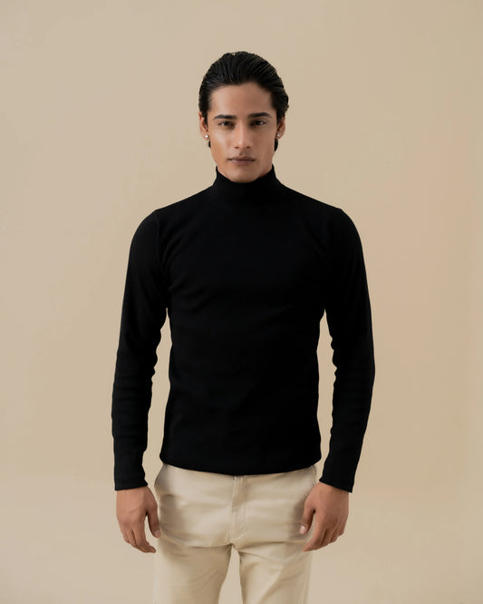 BLACK MOCK NECK