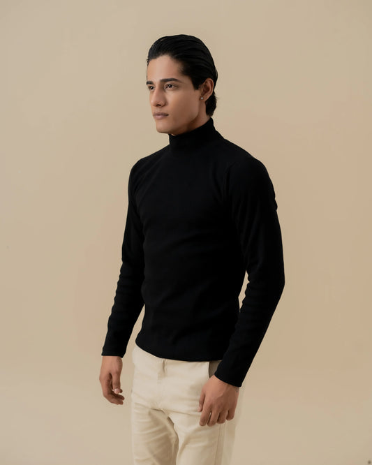 BLACK MOCK NECK