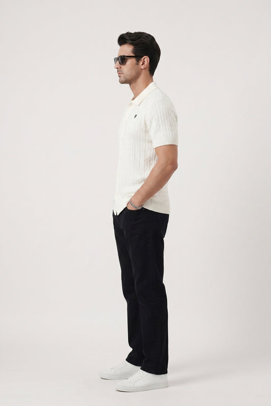 OFF WHITE CABLE KNIT SHIRT