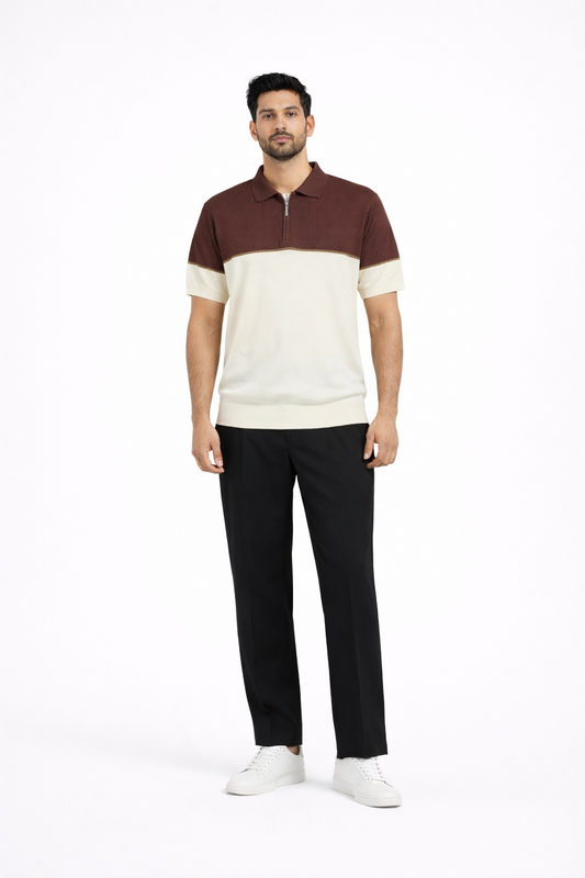 BROWN RIVIERA KNIT POLO